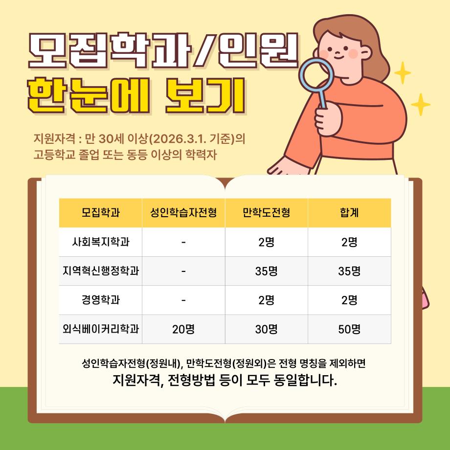 2026학년도 상지대학교 성인학습자 과정 신입생 모집 7