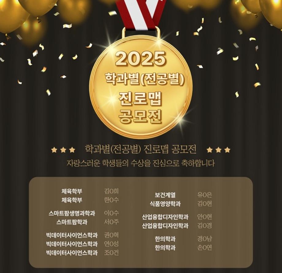 2025 학과별(전공별) 진로맵 공모전 수상 1